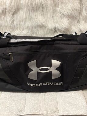 Under Armour Black Duffel Bag with Silver Logo